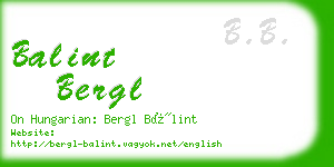 balint bergl business card